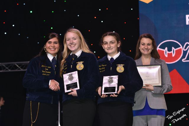 Grace Adcock and Allie Royston were recognized on stage as State Agricience Fair Champions
